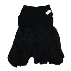 FREE PEOPLE Black Skirt Sheer Lace NWT Large Festival Coachella Whimsigoth